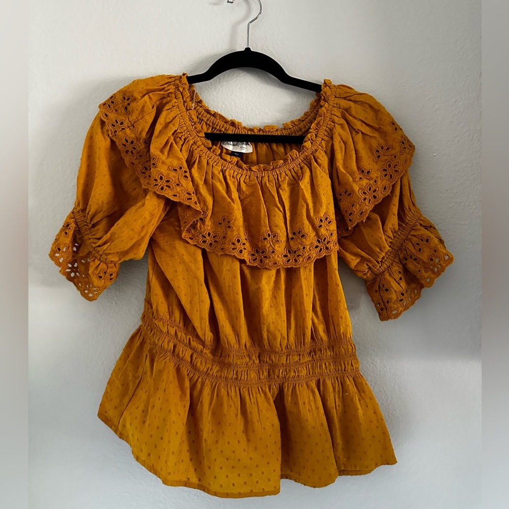 Off the shoulder embroidered top